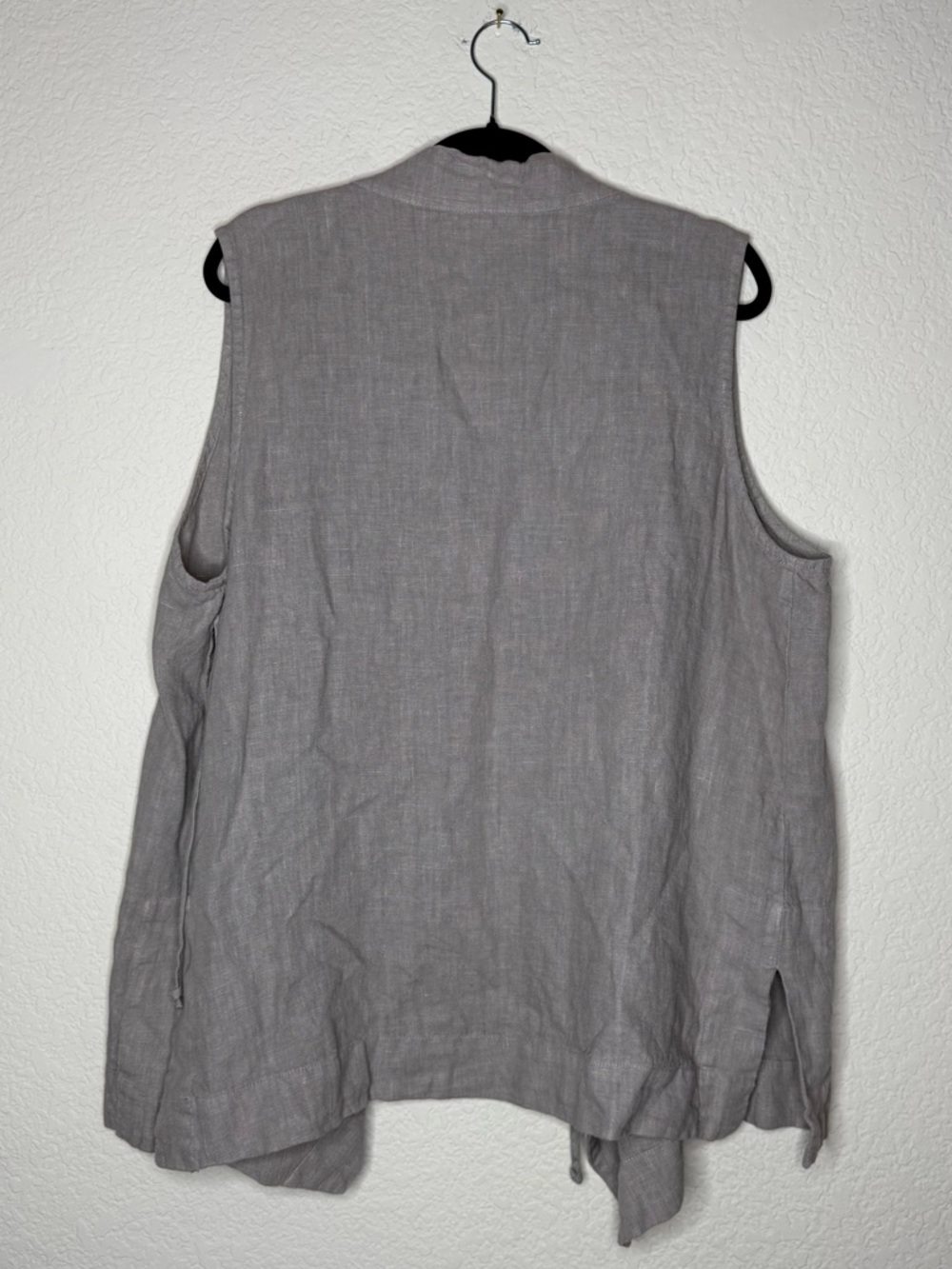 Bryn Walker Koryo Heavy Linen Tan Wrap Top Vest Lagenlook Size 1X - Picture 3 of 6